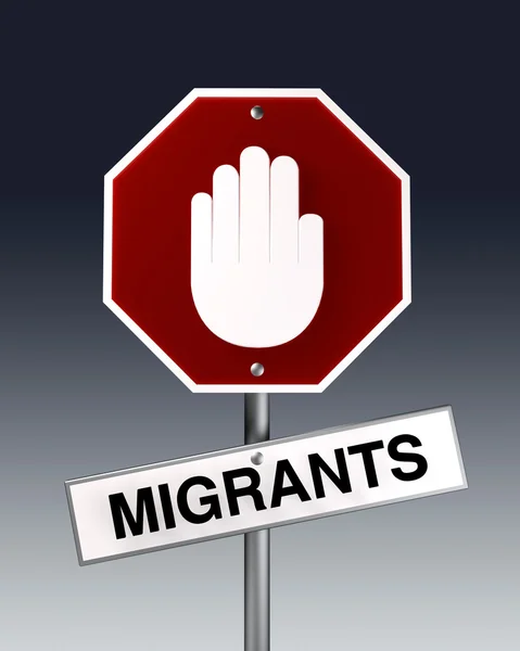 Arrêter les migrants signe — Photo