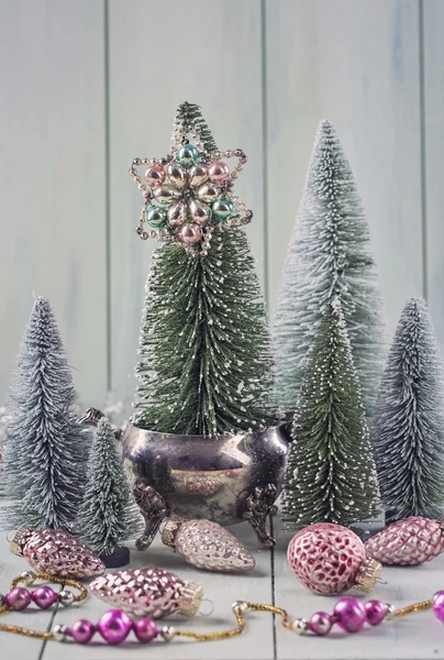 Pastellfarbene Weihnachtsdeko — Stockfoto