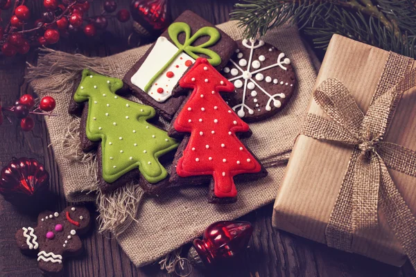 Chocolade christmas cookies — Stockfoto