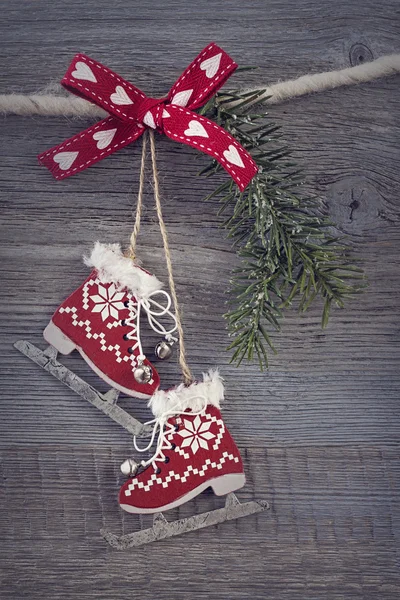 Houten decoratie van Kerstmis — Stockfoto