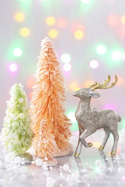 Pastel gekleurde kerstbomen — Stockfoto