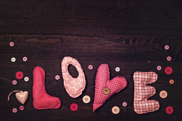 Tessuto lettere amore — Foto Stock