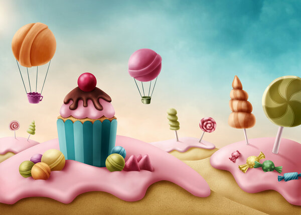Fantasy Candyland Illustration Stock Picture