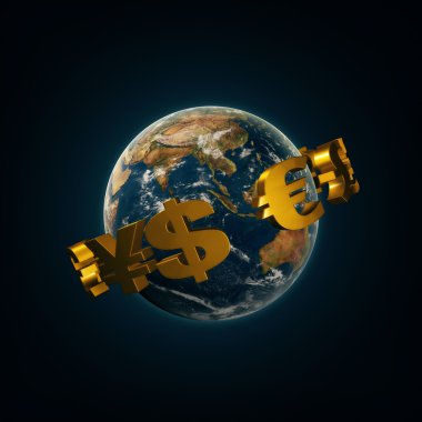 Dünya para birimi işaretleri dünya çevresinde