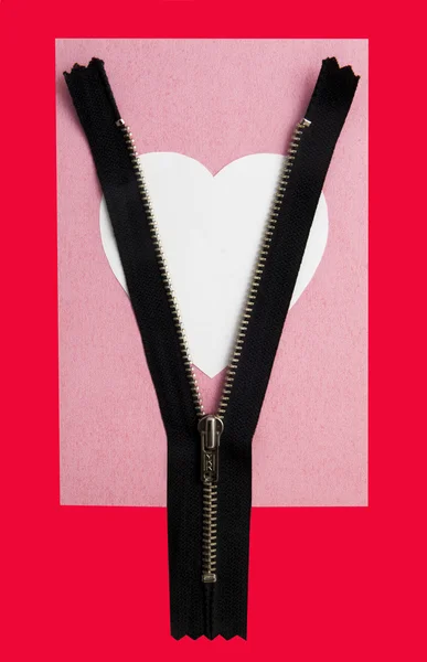 Valentine zip — Stock fotografie