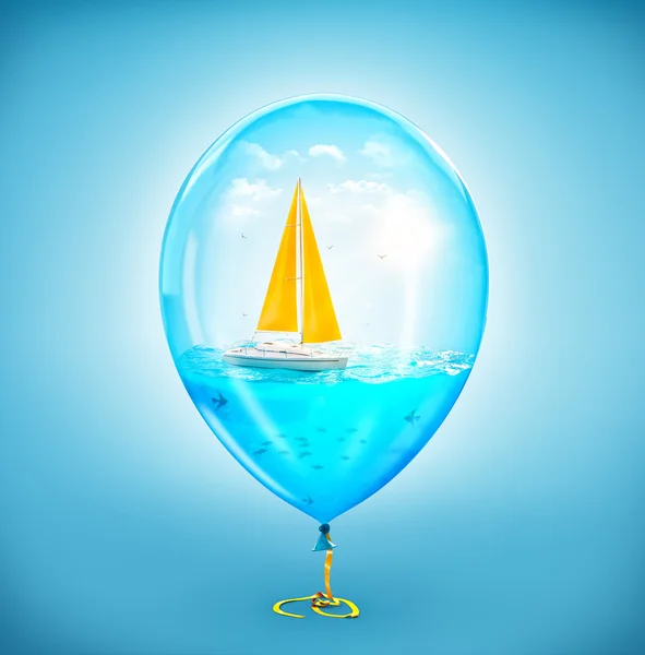 Illustrazione insolita di yacht incredibile — Foto Stock