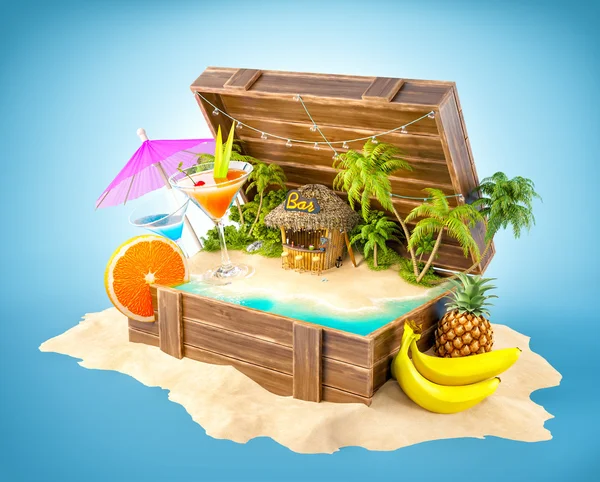 Bar tropical con cócteles — Foto de Stock