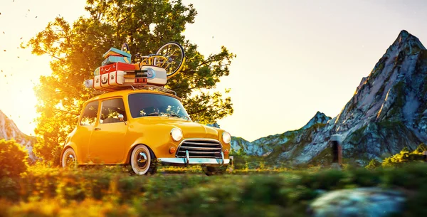 Cute little retro car — Stock Photo, Image