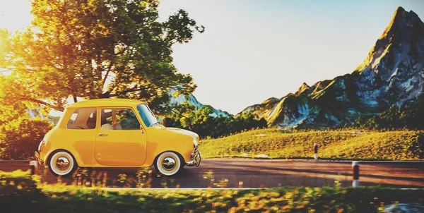 Cute little retro car — Stock Photo, Image