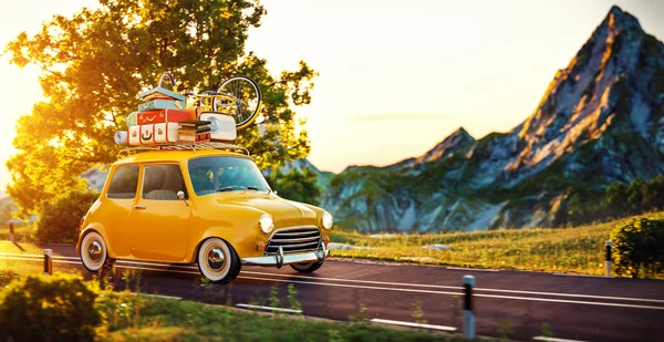 Cute little retro car — Stock Photo, Image