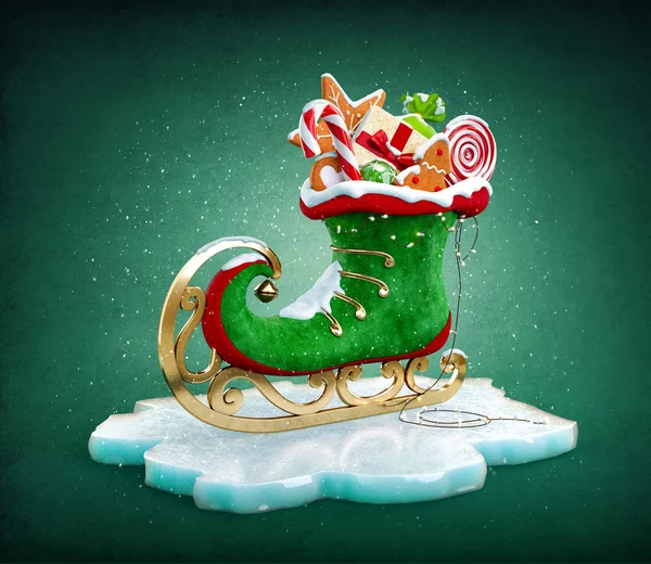 Skate elfo mágico cheio de doces — Fotografia de Stock