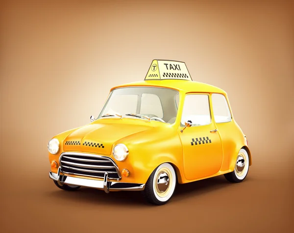 Roztomilé retro žluté taxi — Stock fotografie