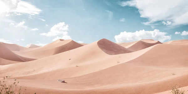 Illustration Empty Desert Sunny Day Minimal Mockup Commercial Advertizing Concept — Stock Photo, Image