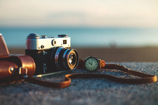 Oude vintage camera — Stockfoto