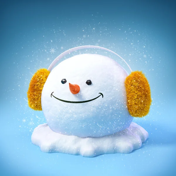 Omul de zăpadă într-o ureche — Fotografie, imagine de stoc