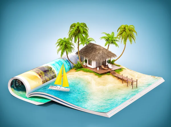 Tropical island on a magazine — Stock Photo, Image