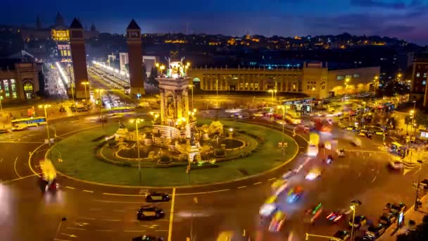 Plaza Espania éjszakai nézet — Stock videók