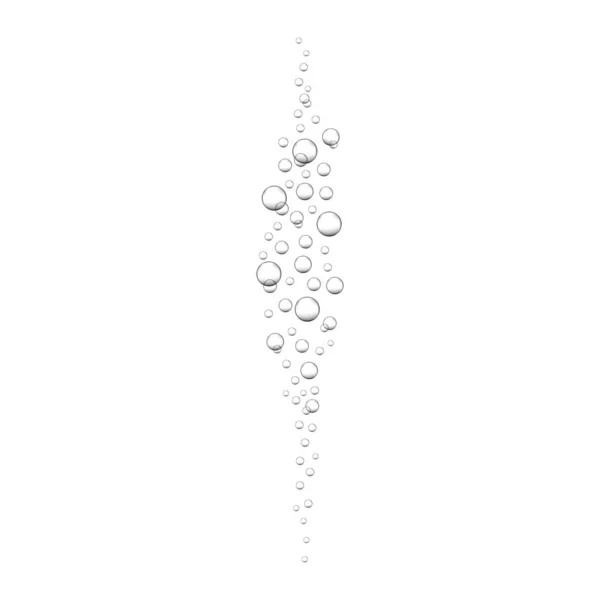 Air bubbles in ocean, sea or aquarium water. Oxygen bubbles in carbonated drink, soda, lemonade, champagne, sparkling wine. Vector realistic illustration — Stock Vector