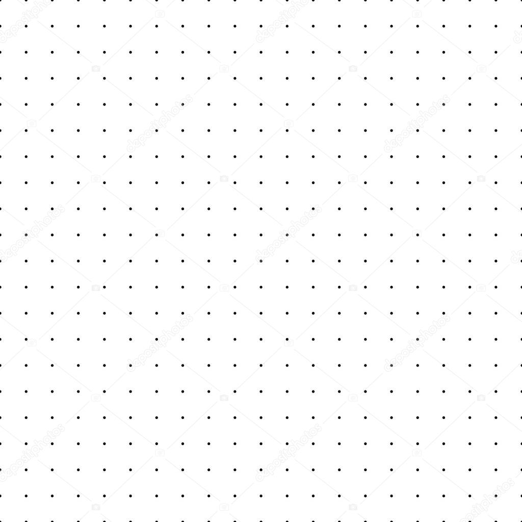 Bullet journal texture seamless pattern. Black dot grid graph paper template for notebooks. Dotted backgrond. Printable vector design