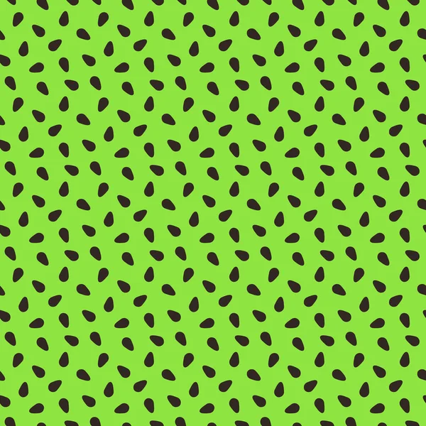 Texture de fruits kiwis. Modèle sans couture exotique avec des graines brunes sur fond vert. Impression estivale tropicale lumineuse. Illustration vectorielle — Image vectorielle