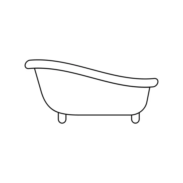 Icona della vasca. Pittogramma bagno isolato su sfondo bianco. Illustrazione semplice del contorno vettoriale — Vettoriale Stock