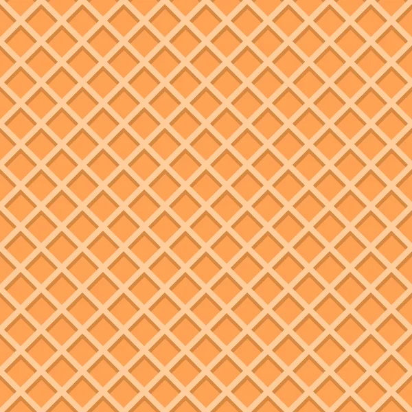 Crème glacée texture de cône de gaufre. Vanille wafer fond motif sans couture. Illustration vectorielle de dessin animé plat — Image vectorielle