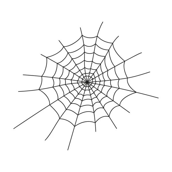Cobweb sziluett elszigetelt fehér háttér. Pókháló ikon. Tervezési elem Halloween party dekoráció. Vektorvázlat illusztráció — Stock Vector
