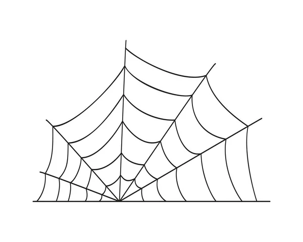 Ikona obrysu pavučiny izolovaná na bílém pozadí. Struktura pavučin. Prvek pro dekoraci Halloweenské párty. Vektorová ilustrace v lineárním stylu — Stockový vektor