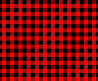 Kırmızı ve siyah bufalo desenli. Damalı oduncu kusursuz desen. Flanel gömlek, piknik battaniyesi, mutfak peçetesi, tüvit ceket için geometrik kumaş arka plan