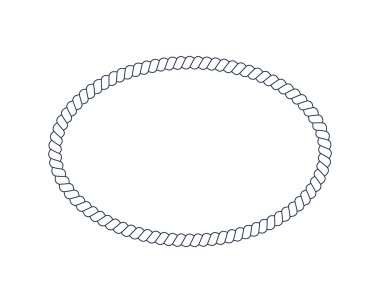 Oval halat çerçeve, eski bir yat tarzı fotoğraf ya da resim için. Baskı ve dekorasyon için denizcilik tasarım ögesi. Denizcilik teması. Vektör illüstrasyonu