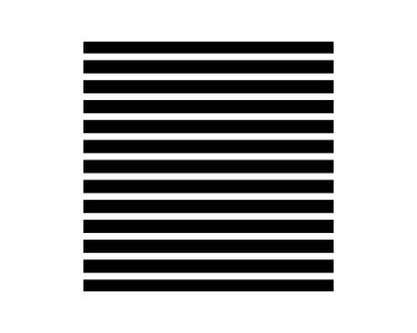 Temel çizgili geometrik şekil beyaz arkaplanda izole edilmiş. Çizgili kare şeklinde. Panjur ya da panjur dokusu. Basit tasarım elemanı. Vektör grafik illüstrasyonu.