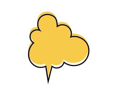 Bulut şablonu. Boş sohbet balonu, mesaj balonu, alıntı çerçevesi, mesaj etiketi, konuşma etiketi, beyaz arkaplanda izole edilmiş geri bildirim etiketi. Vektör düz resimleme.