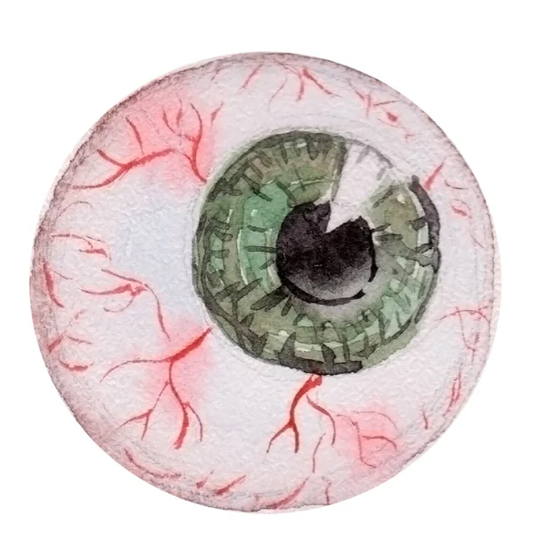 Watercolor Hand Drawn Halloween Illustration Eyeball Pupil Decoration Menu Postcard — Stock Photo, Image