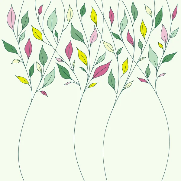 Floral design with fresh spring leaves — Stock Vector