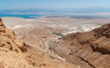 Ölü Deniz 'deki Masada' dan güzel bir manzara. İsrail