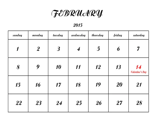 14 февраля на фоне календаря — стоковое фото