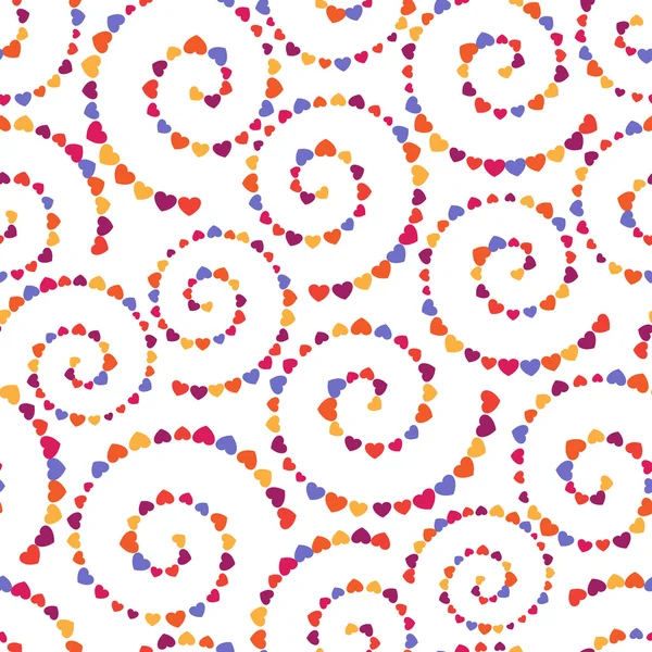 Seamless pattern with multicolored hearts — Stock Vector