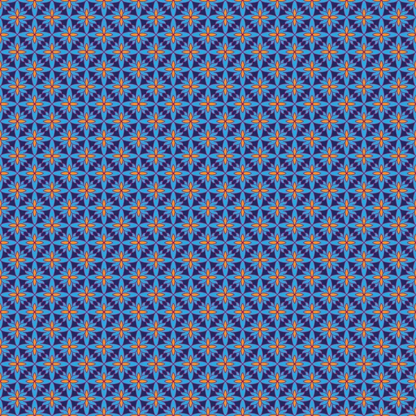 Blue and orange abstract seamless pattern — Stock Vector