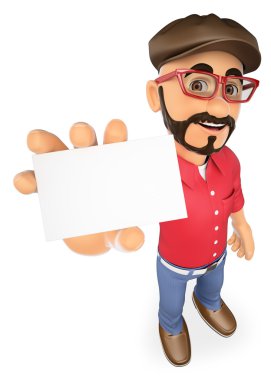 3d Film yönetmeni boş bir kart gösteren