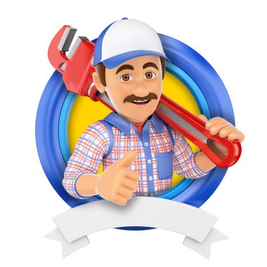 3D logo. Tesisatçı beyinameliyatı ile
