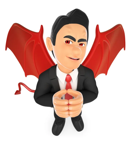 3D podnikatel ďábel — Stock fotografie
