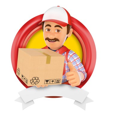 3D logo. Kurye Servisi. Messenger