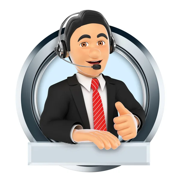 3D Logo. Call center. Custom service — Stock Photo, Image