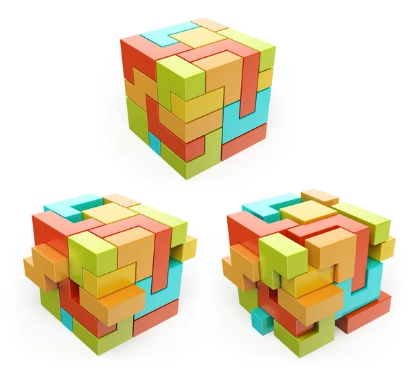 Caja 3D. Cubo. Crear concepto — Foto de Stock