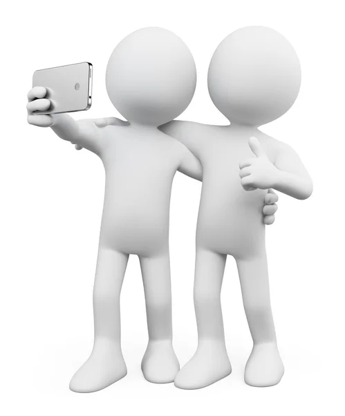 3D white people. Selfie with a friend Royalty Free Stock Photos