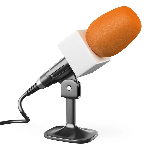 3D orange mikrofon — Stockfoto