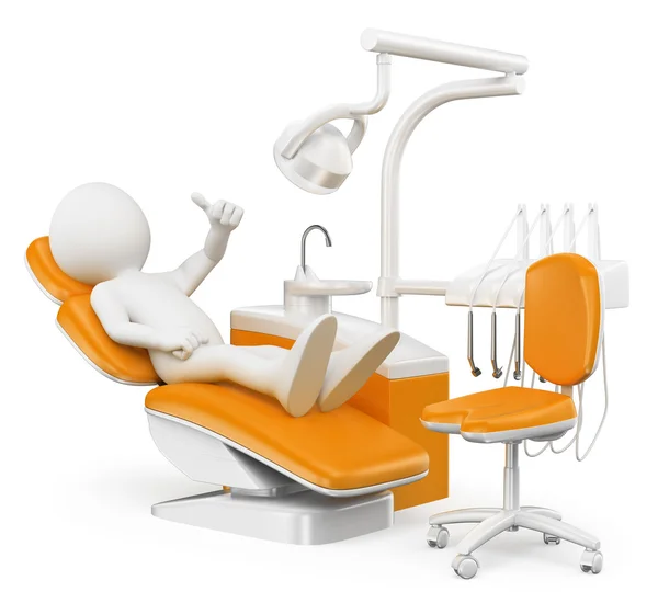 3D white people. Patient at the dentist — Stock Photo, Image