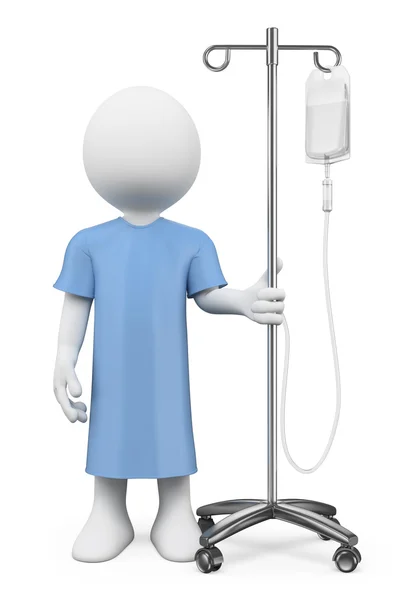 3D white people. Patient in hospital with serum — Stock Photo, Image