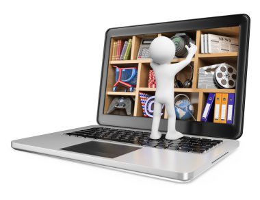 3D beyaz insanlar. Yeni teknolojiler. Multimedya kavramı