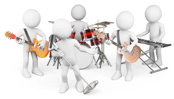 3D white people. Music group playing live — Stock Photo, Image